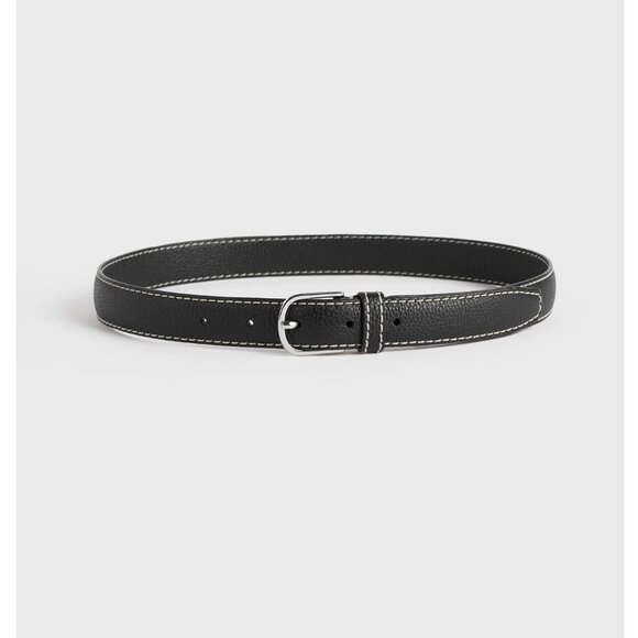 Toteme Accessories - TOTEME - slim grained-leather belt in black size 70